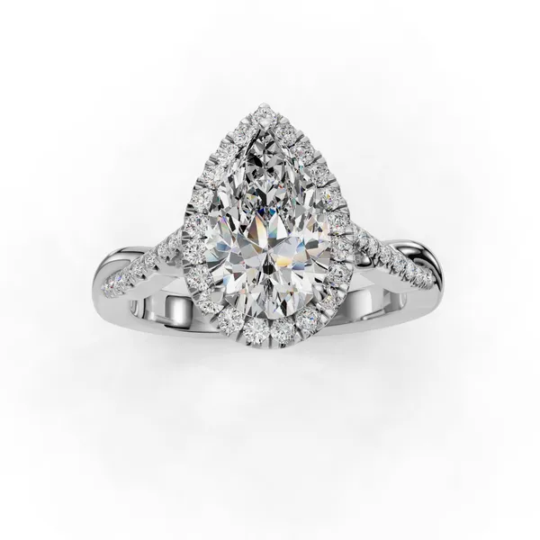 Platinum Pear Engagement Ring Setting Image 4 SVS Fine Jewelry Oceanside, NY