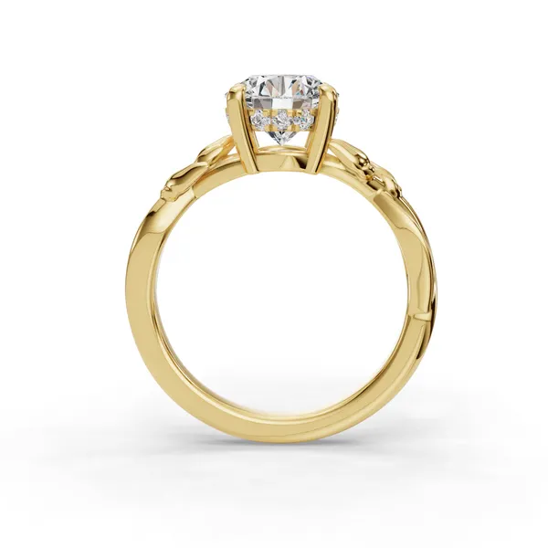 18K Yellow Gold Round Engagement Ring Setting Image 2 SVS Fine Jewelry Oceanside, NY