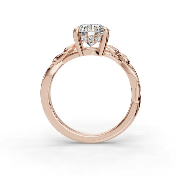 14K Rose Gold Round Engagement Ring Setting Image 2 SVS Fine Jewelry Oceanside, NY