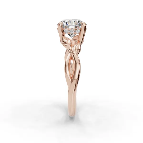 18K Rose Gold Round Engagement Ring Setting Image 3 SVS Fine Jewelry Oceanside, NY