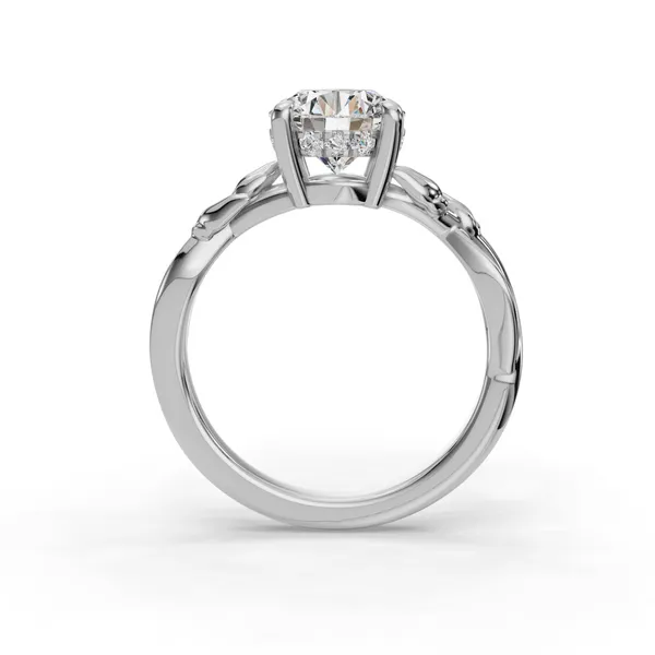 Platinum Round Engagement Ring Setting Image 2 SVS Fine Jewelry Oceanside, NY