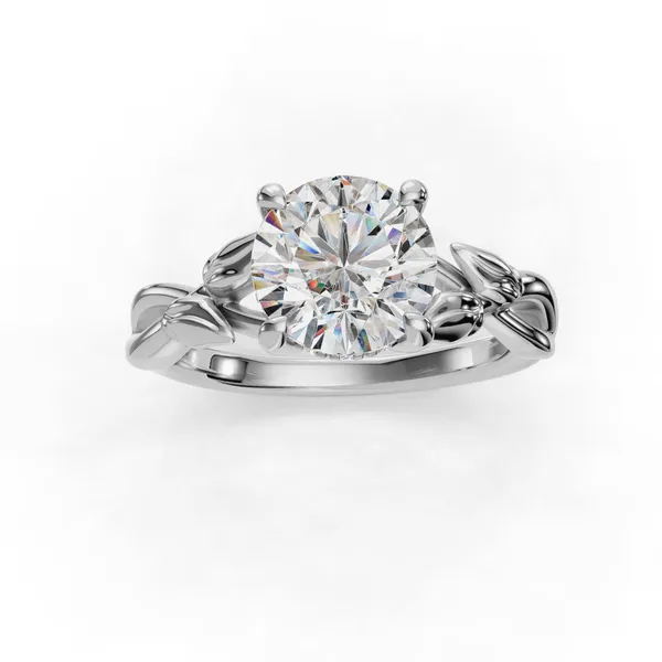 Platinum Round Engagement Ring Setting Image 4 SVS Fine Jewelry Oceanside, NY