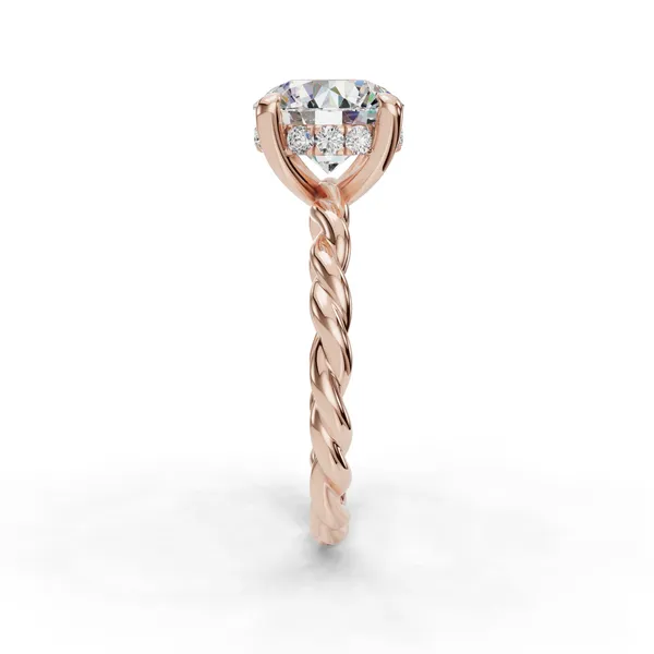 14K Rose Gold Round Engagement Ring Setting Image 3 SVS Fine Jewelry Oceanside, NY