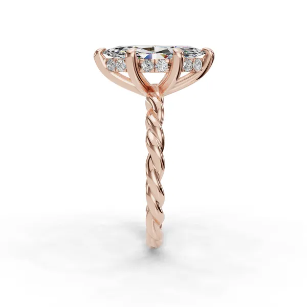 14K Rose Gold Marquise Engagement Ring Setting Image 3 SVS Fine Jewelry Oceanside, NY