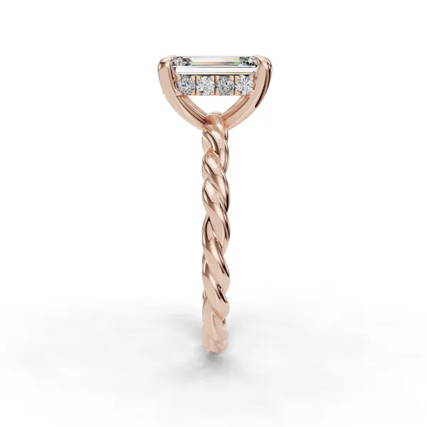 14K Rose Gold Emerald Engagement Ring Setting Image 3 SVS Fine Jewelry Oceanside, NY