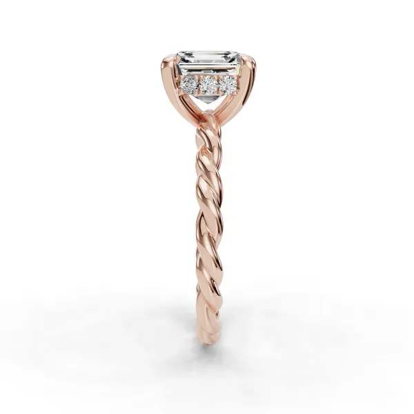 14K Rose Gold Asscher Engagement Ring Setting Image 3 SVS Fine Jewelry Oceanside, NY