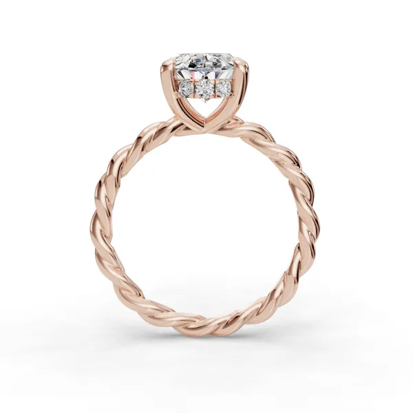 14K Rose Gold Oval Engagement Ring Setting Image 2 SVS Fine Jewelry Oceanside, NY