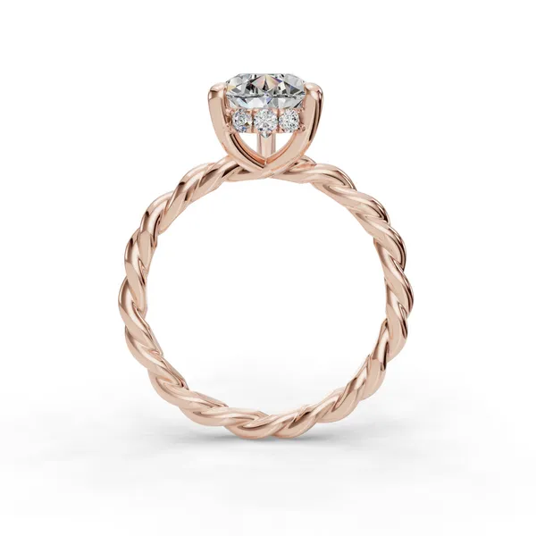 14K Rose Gold Pear Engagement Ring Setting Image 2 SVS Fine Jewelry Oceanside, NY