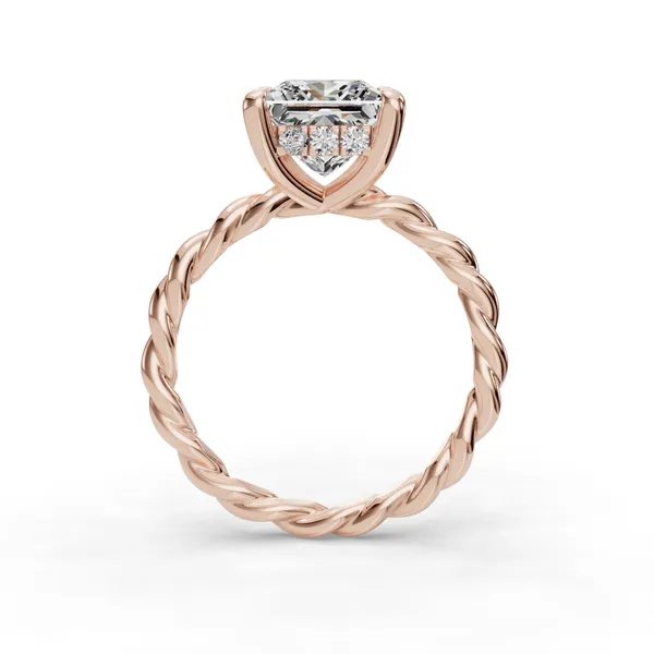 14K Rose Gold Princess Engagement Ring Setting Image 2 SVS Fine Jewelry Oceanside, NY