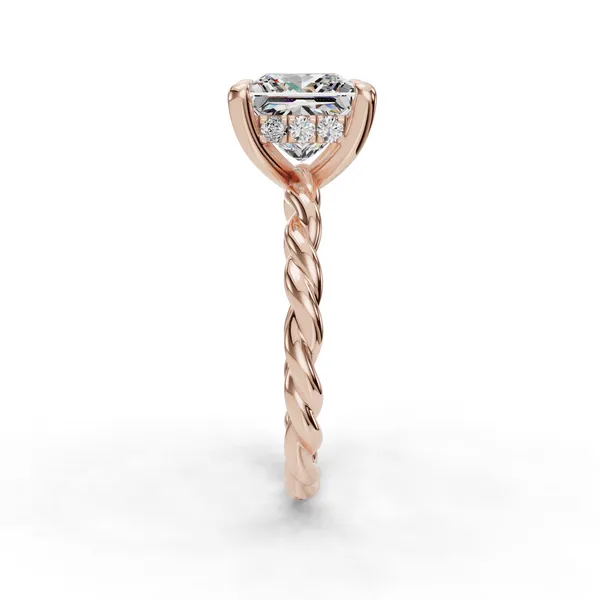 14K Rose Gold Princess Engagement Ring Setting Image 3 SVS Fine Jewelry Oceanside, NY