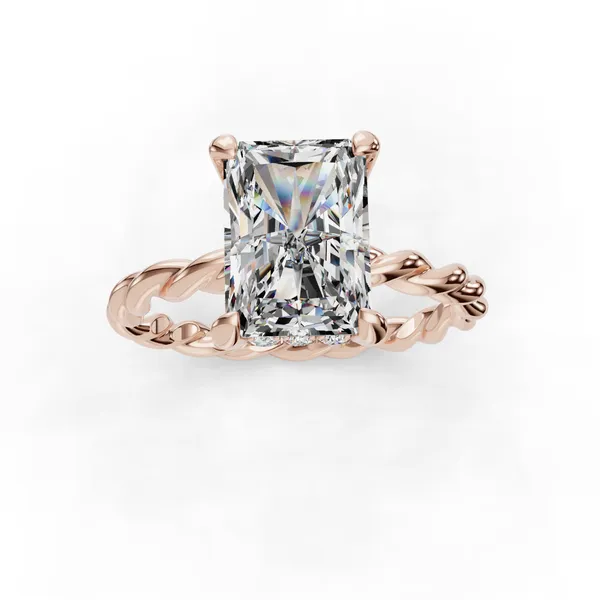 14K Rose Gold Radiant Engagement Ring Setting Image 4 SVS Fine Jewelry Oceanside, NY