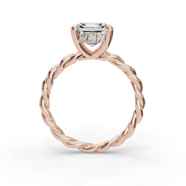14K Rose Gold Asscher Engagement Ring Setting Image 2 SVS Fine Jewelry Oceanside, NY