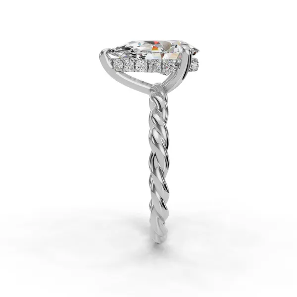 14K White Gold Pear Engagement Ring Setting Image 3 SVS Fine Jewelry Oceanside, NY