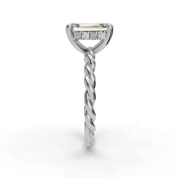 14K White Gold Emerald Engagement Ring Setting Image 3 SVS Fine Jewelry Oceanside, NY