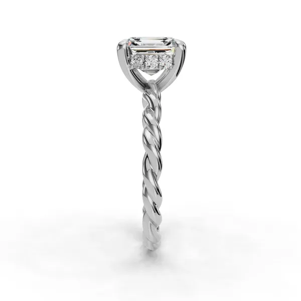 14K White Gold Asscher Engagement Ring Setting Image 3 SVS Fine Jewelry Oceanside, NY