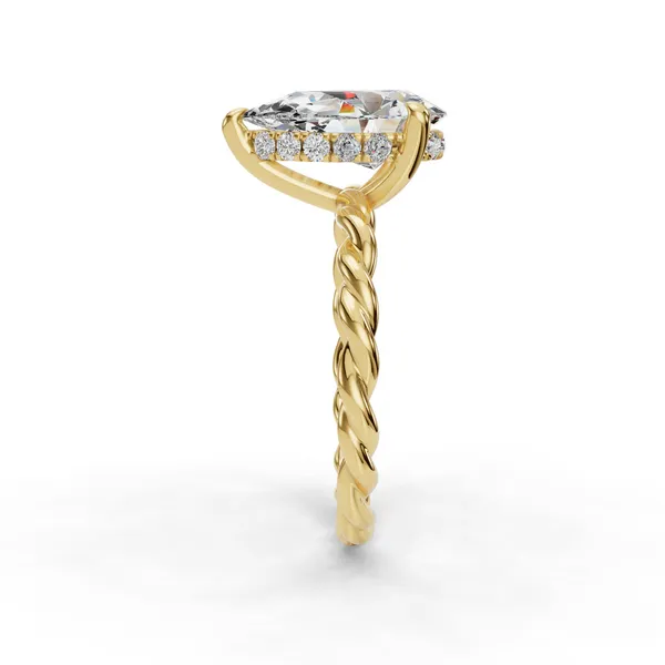 14K Yellow Gold Pear Engagement Ring Setting Image 3 SVS Fine Jewelry Oceanside, NY