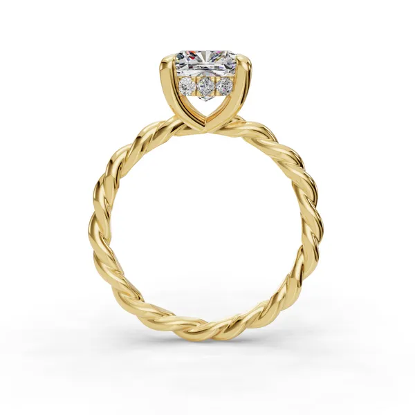 14K Yellow Gold Cushion Engagement Ring Setting Image 2 SVS Fine Jewelry Oceanside, NY