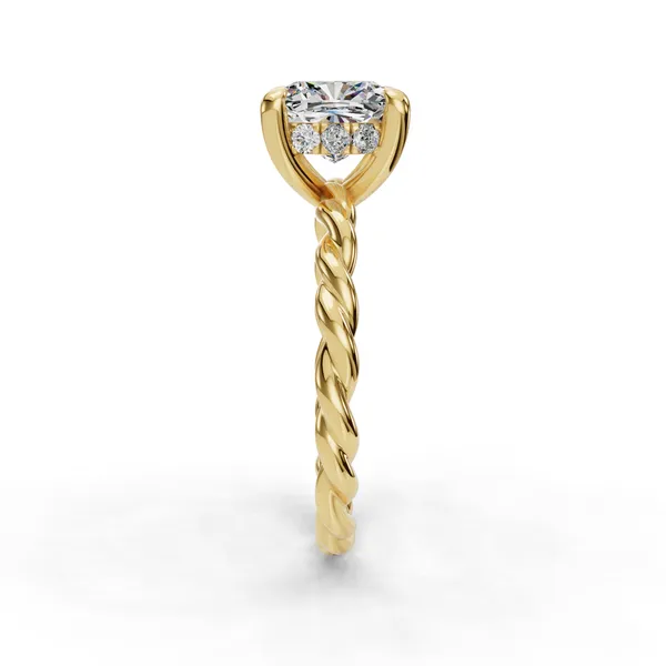 14K Yellow Gold Cushion Engagement Ring Setting Image 3 SVS Fine Jewelry Oceanside, NY