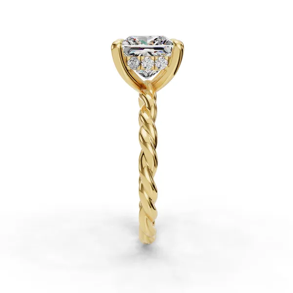 14K Yellow Gold Princess Engagement Ring Setting Image 3 SVS Fine Jewelry Oceanside, NY