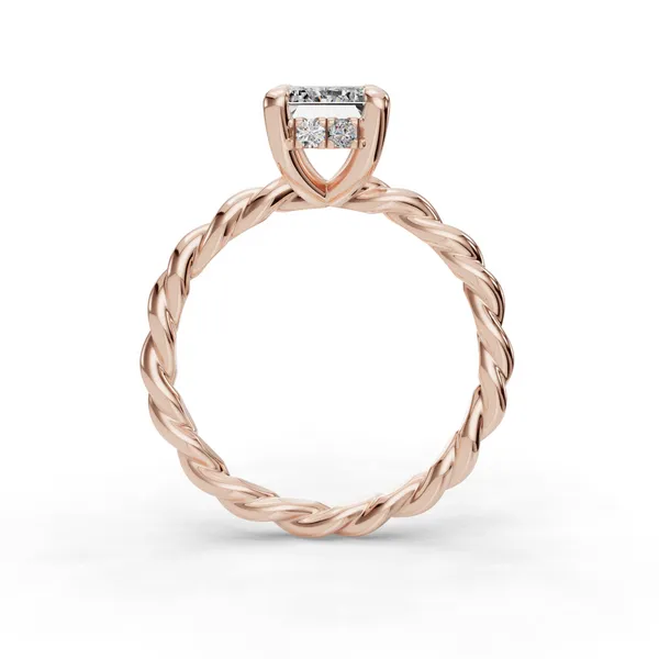 18K Rose Gold Emerald Engagement Ring Setting Image 2 SVS Fine Jewelry Oceanside, NY