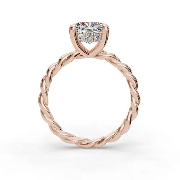 18K Rose Gold Cushion Engagement Ring Setting Image 2 SVS Fine Jewelry Oceanside, NY