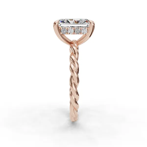 18K Rose Gold Radiant Engagement Ring Setting Image 3 SVS Fine Jewelry Oceanside, NY