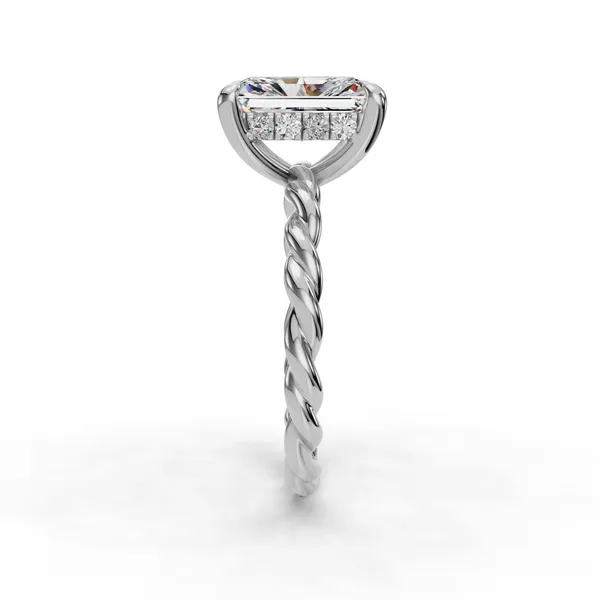18K White Gold Radiant Engagement Ring Setting Image 3 SVS Fine Jewelry Oceanside, NY