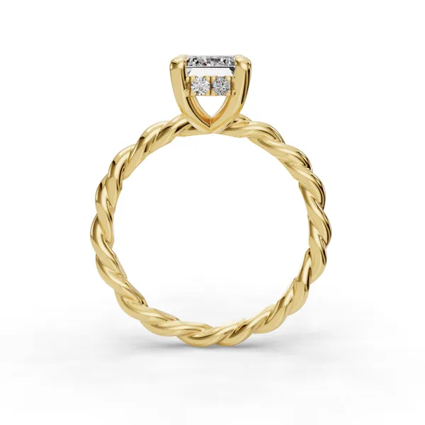 18K Yellow Gold Emerald Engagement Ring Setting Image 2 SVS Fine Jewelry Oceanside, NY