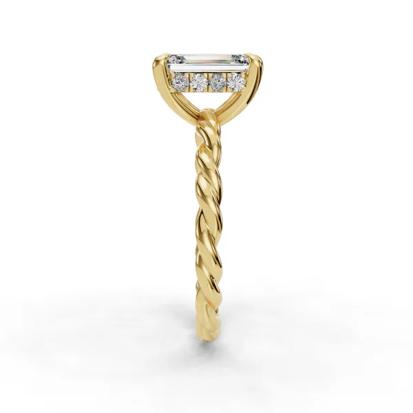 18K Yellow Gold Emerald Engagement Ring Setting Image 3 SVS Fine Jewelry Oceanside, NY