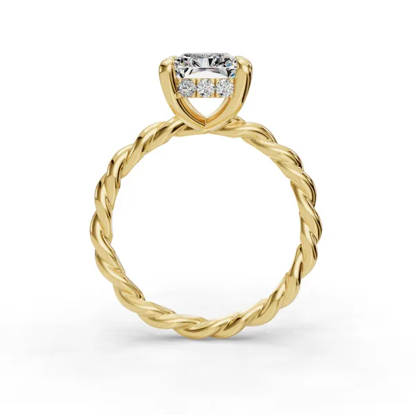 18K Yellow Gold Radiant Engagement Ring Setting Image 2 SVS Fine Jewelry Oceanside, NY