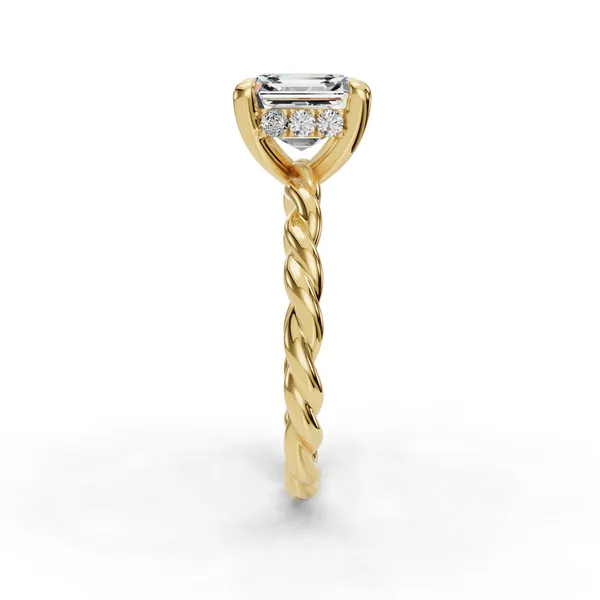 18K Yellow Gold Asscher Engagement Ring Setting Image 3 SVS Fine Jewelry Oceanside, NY