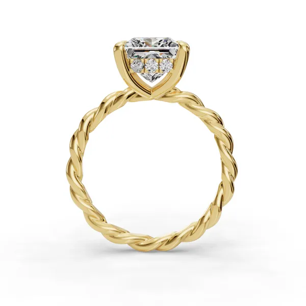 18K Yellow Gold Princess Engagement Ring Setting Image 2 SVS Fine Jewelry Oceanside, NY