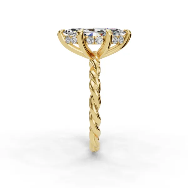 18K Yellow Gold Marquise Engagement Ring Setting Image 3 SVS Fine Jewelry Oceanside, NY