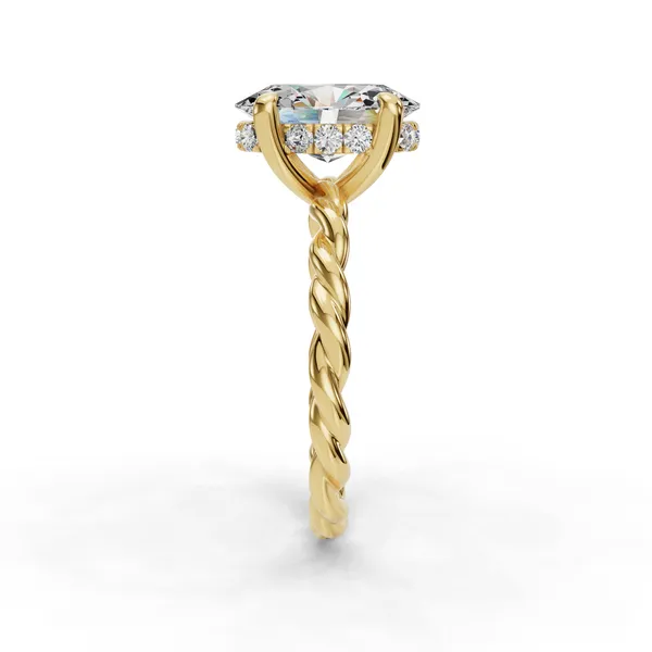 18K Yellow Gold Oval Engagement Ring Setting Image 3 SVS Fine Jewelry Oceanside, NY