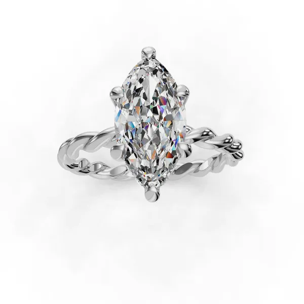 Platinum Marquise Engagement Ring Setting Image 4 SVS Fine Jewelry Oceanside, NY