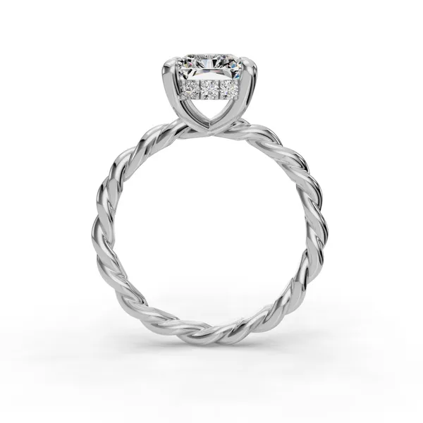Platinum Radiant Engagement Ring Setting Image 2 SVS Fine Jewelry Oceanside, NY