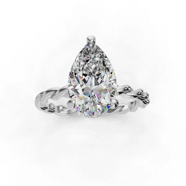 Platinum Pear Engagement Ring Setting Image 4 SVS Fine Jewelry Oceanside, NY