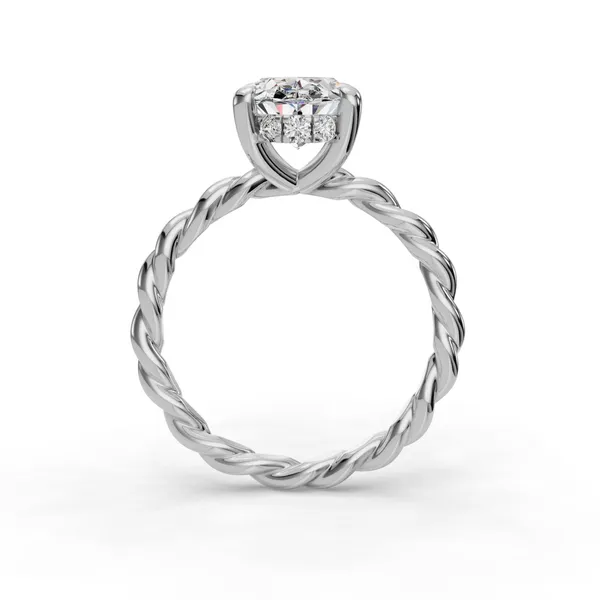 Platinum Oval Engagement Ring Setting Image 2 SVS Fine Jewelry Oceanside, NY