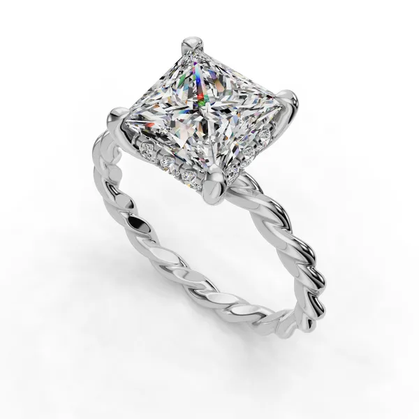 Platinum Princess Engagement Ring Setting SVS Fine Jewelry Oceanside, NY