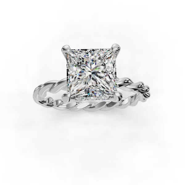 Platinum Princess Engagement Ring Setting Image 4 SVS Fine Jewelry Oceanside, NY