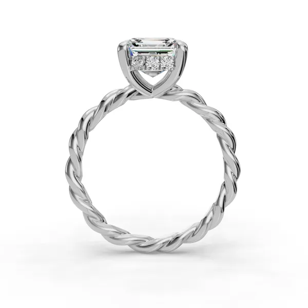 Platinum Asscher Engagement Ring Setting Image 2 SVS Fine Jewelry Oceanside, NY