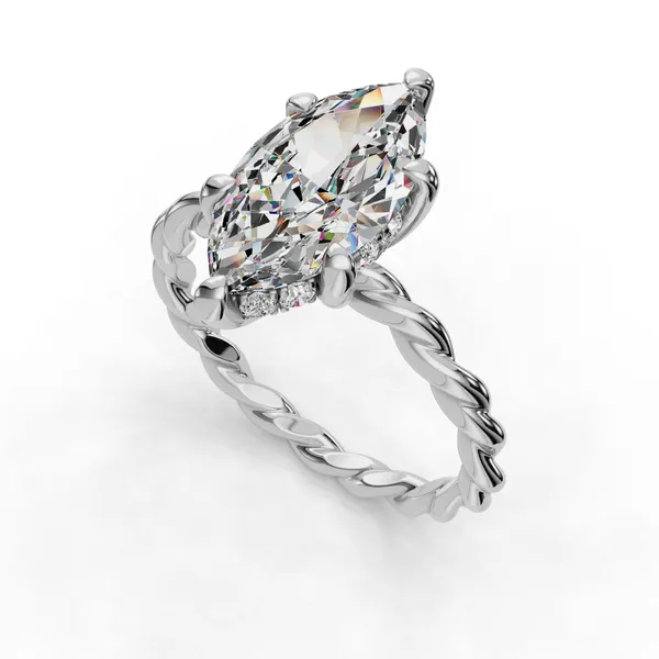 Platinum Marquise Engagement Ring Setting SVS Fine Jewelry Oceanside, NY