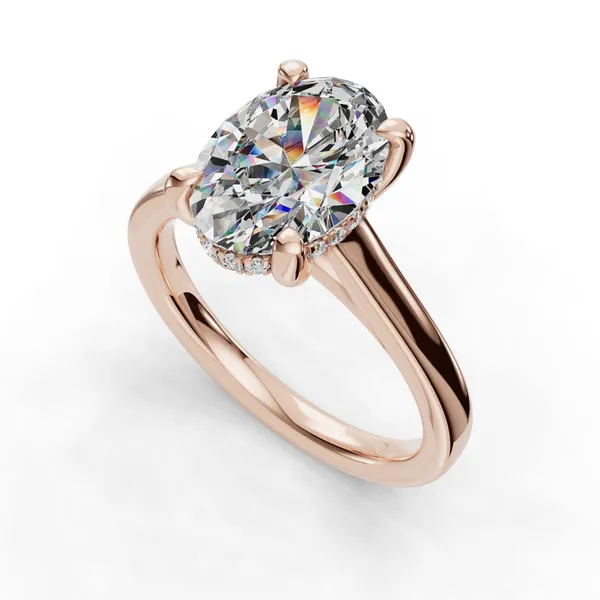 14K Rose Gold Oval Engagement Ring Setting SVS Fine Jewelry Oceanside, NY