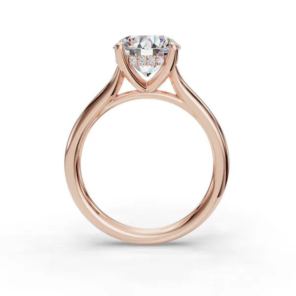 14K Rose Gold Round Engagement Ring Setting Image 2 SVS Fine Jewelry Oceanside, NY