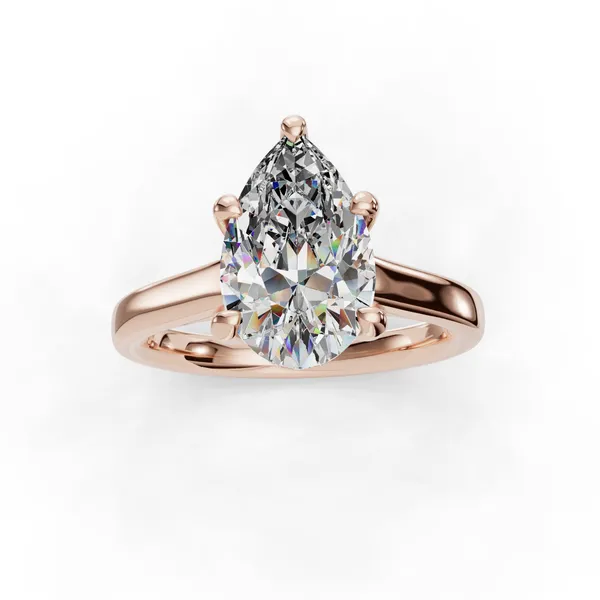 14K Rose Gold Pear Engagement Ring Setting Image 4 SVS Fine Jewelry Oceanside, NY