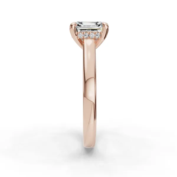 14K Rose Gold Asscher Engagement Ring Setting Image 3 SVS Fine Jewelry Oceanside, NY