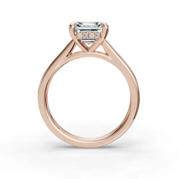 14K Rose Gold Asscher Engagement Ring Setting Image 2 SVS Fine Jewelry Oceanside, NY