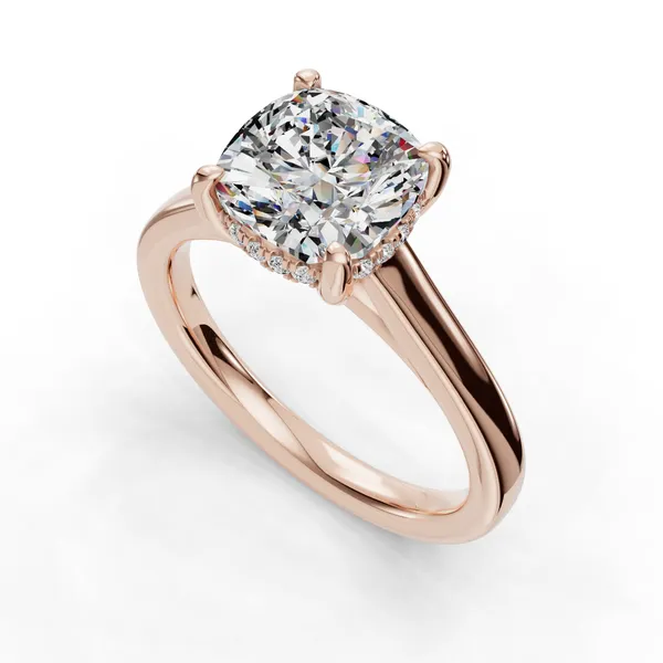 14K Rose Gold Cushion Engagement Ring Setting SVS Fine Jewelry Oceanside, NY
