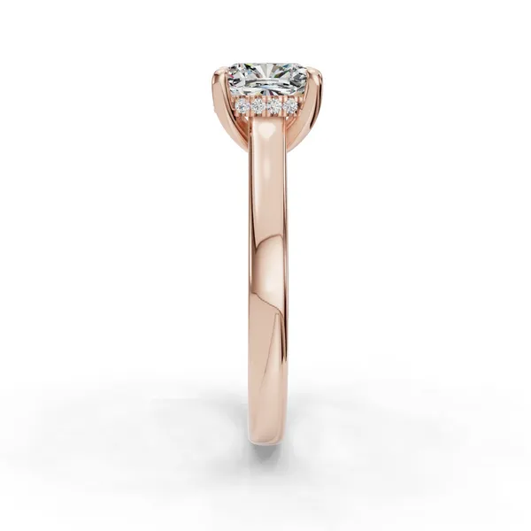 14K Rose Gold Cushion Engagement Ring Setting Image 3 SVS Fine Jewelry Oceanside, NY