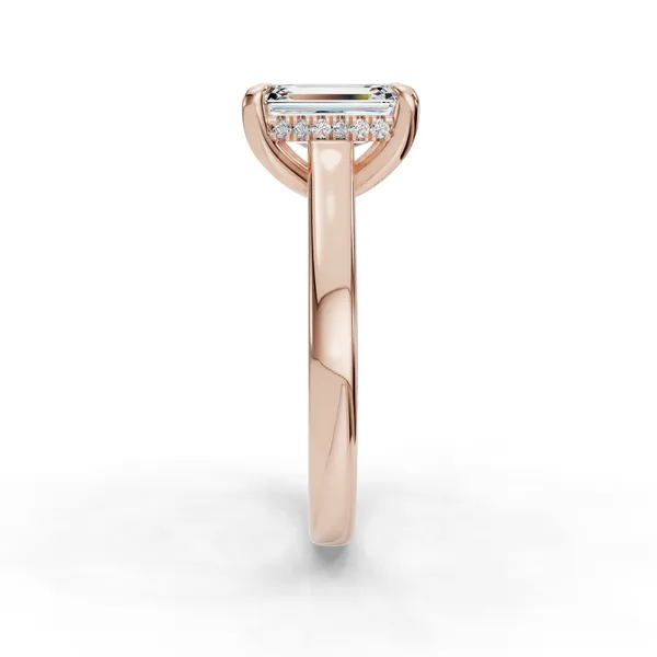 14K Rose Gold Emerald Engagement Ring Setting Image 3 SVS Fine Jewelry Oceanside, NY